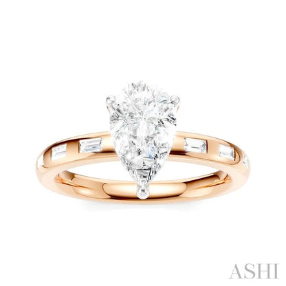 Pear Shape Semi-Mount Diamond Engagement Ring