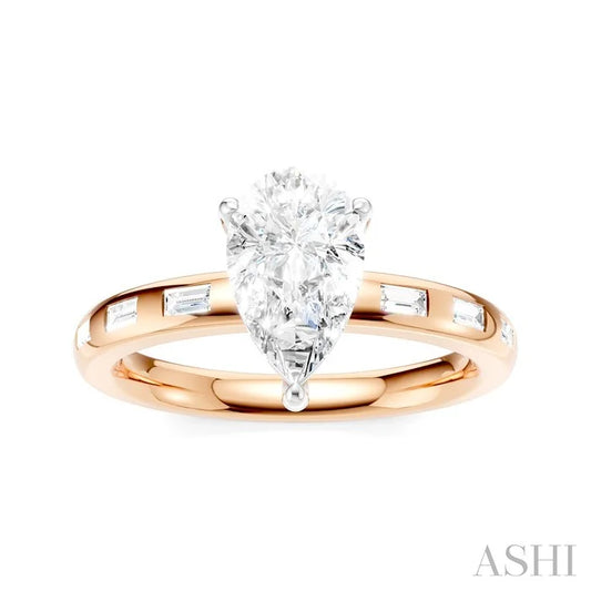 Pear Shape Semi-Mount Diamond Engagement Ring