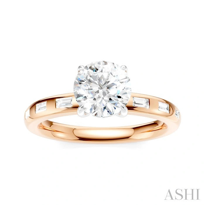 Round Shape Semi-Mount Diamond Engagement Ring