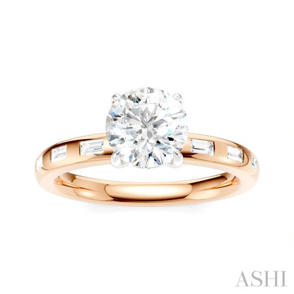 Round Shape Semi-Mount Diamond Engagement Ring