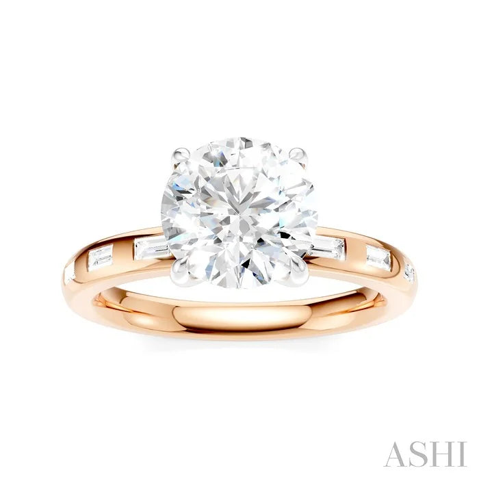Round Shape Semi-Mount Diamond Engagement Ring