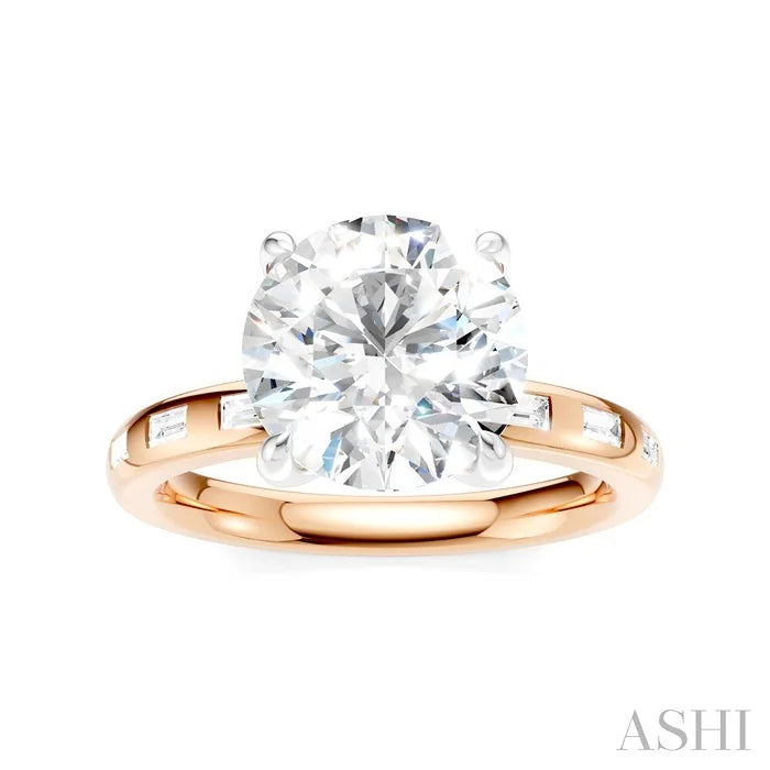 Round Shape Semi-Mount Diamond Engagement Ring