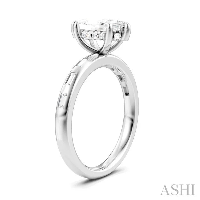 Marquise Shape Semi-Mount Diamond Engagement Ring
