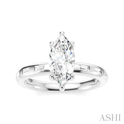 Marquise Shape Semi-Mount Diamond Engagement Ring
