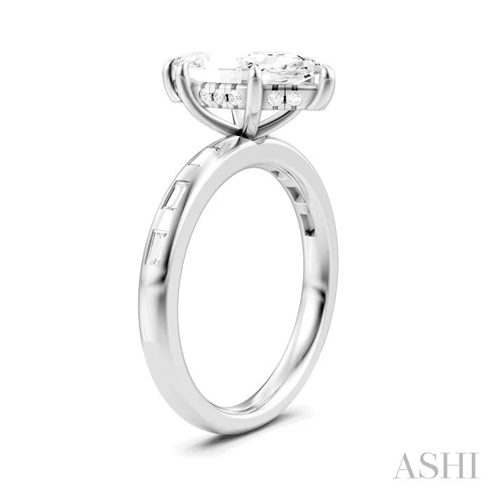 Marquise Shape Semi-Mount Diamond Engagement Ring
