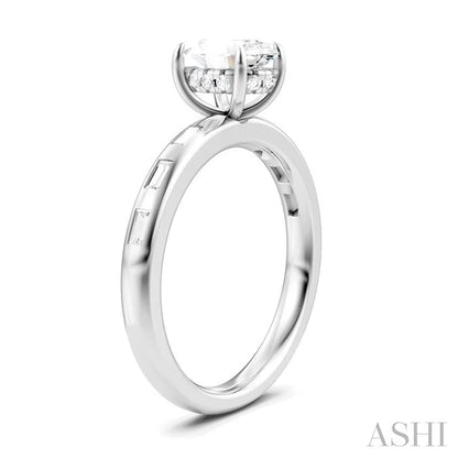 Oval Shape Semi-Mount Diamond Engagement Ring