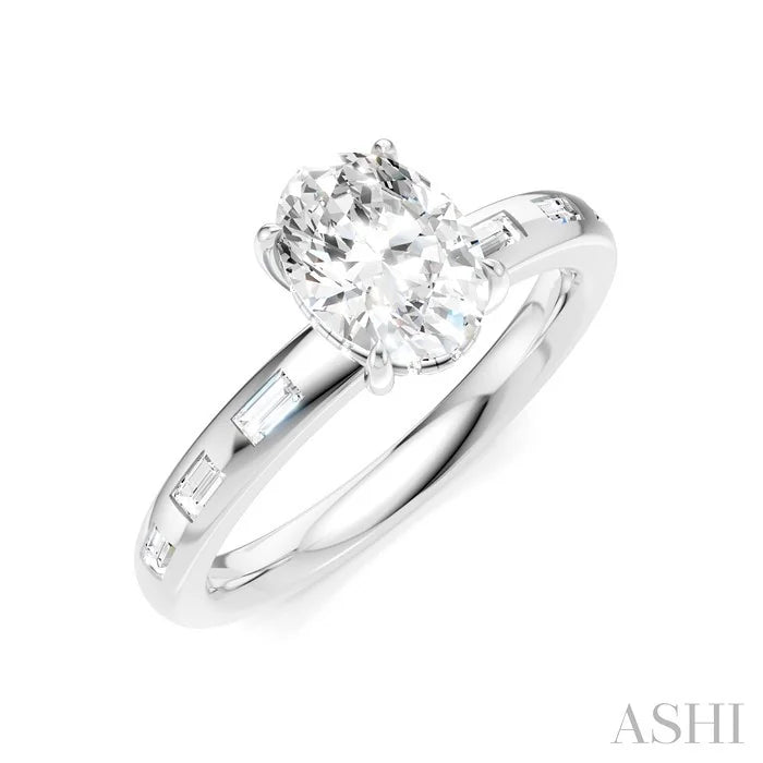 Oval Shape Semi-Mount Diamond Engagement Ring