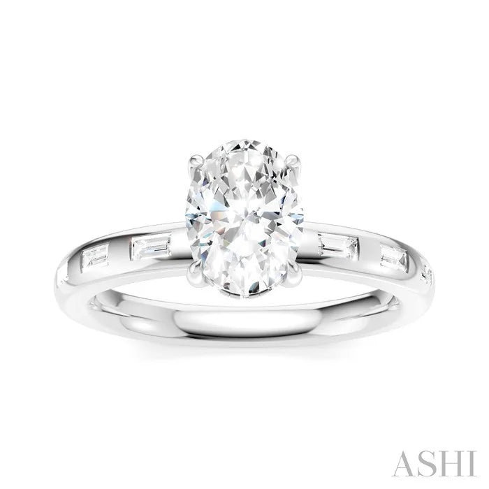 Oval Shape Semi-Mount Diamond Engagement Ring