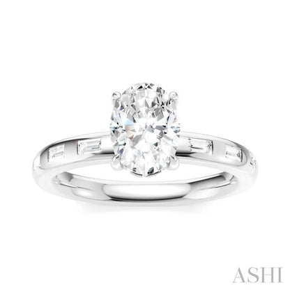 Oval Shape Semi-Mount Diamond Engagement Ring