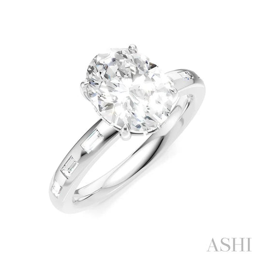 Oval Shape Semi-Mount Diamond Engagement Ring