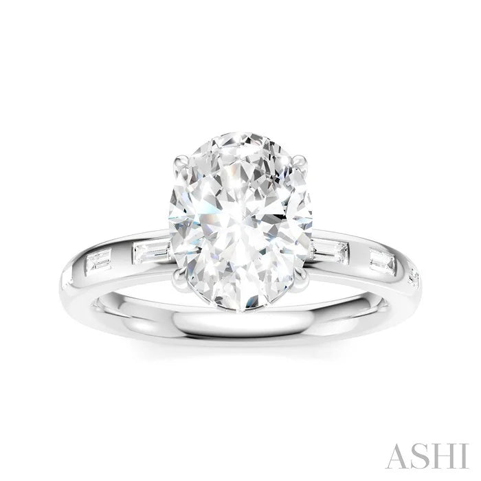 Oval Shape Semi-Mount Diamond Engagement Ring