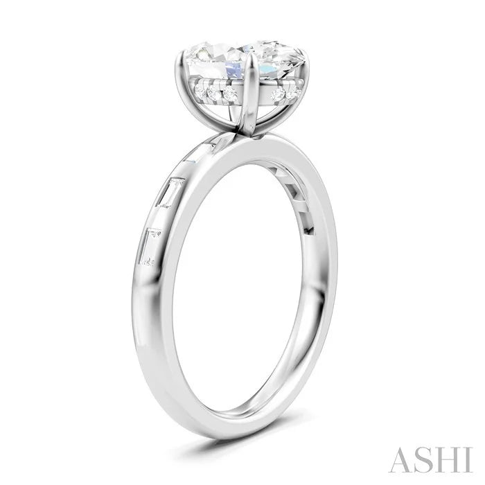 Oval Shape Semi-Mount Diamond Engagement Ring
