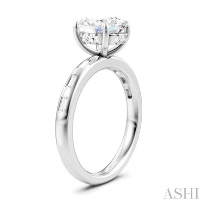 Oval Shape Semi-Mount Diamond Engagement Ring