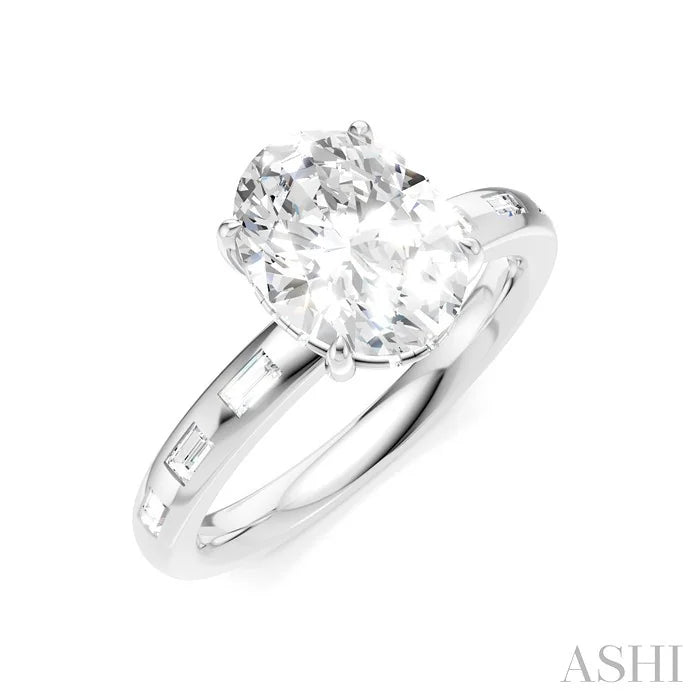 Oval Shape Semi-Mount Diamond Engagement Ring