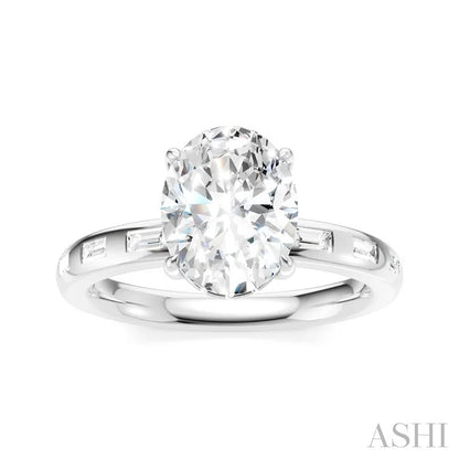 Oval Shape Semi-Mount Diamond Engagement Ring