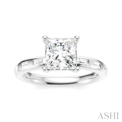 Princess Shape Semi-Mount Diamond Engagement Ring