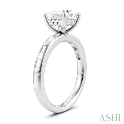 Princess Shape Semi-Mount Diamond Engagement Ring