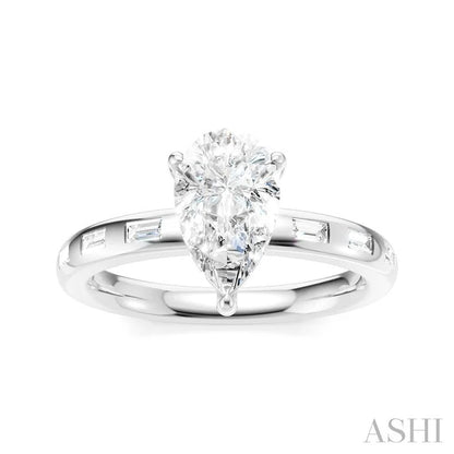 Pear Shape Semi-Mount Diamond Engagement Ring