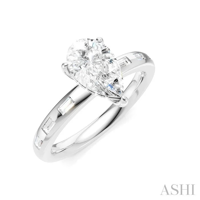 Pear Shape Semi-Mount Diamond Engagement Ring