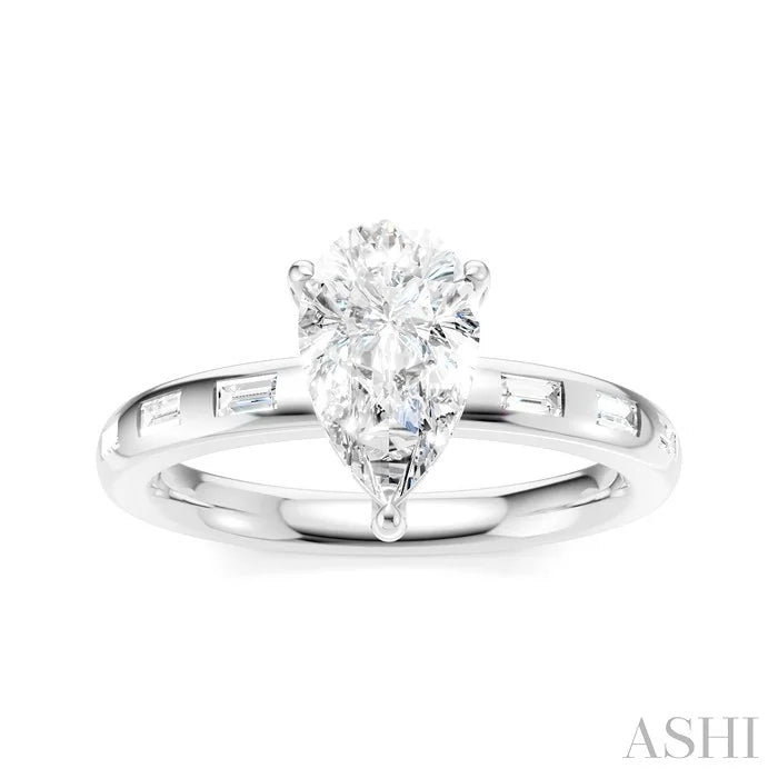 Pear Shape Semi-Mount Diamond Engagement Ring