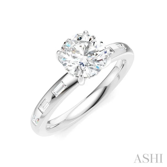 Round Shape Semi-Mount Diamond Engagement Ring