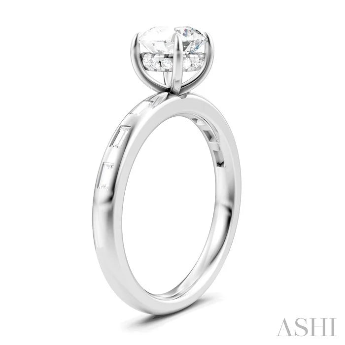 Round Shape Semi-Mount Diamond Engagement Ring