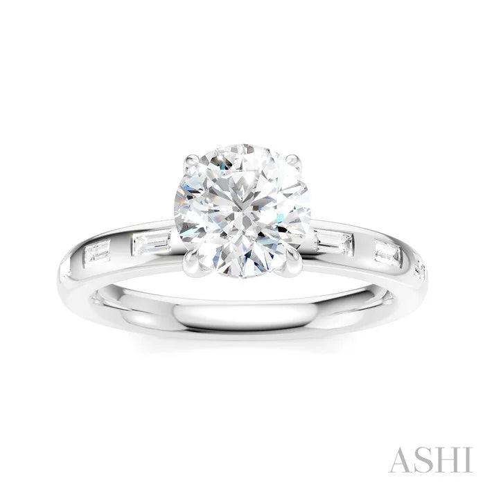 Round Shape Semi-Mount Diamond Engagement Ring