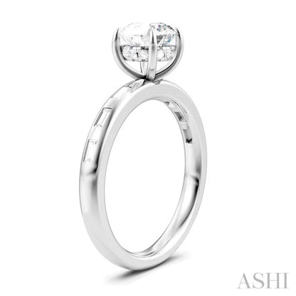 Round Shape Semi-Mount Diamond Engagement Ring