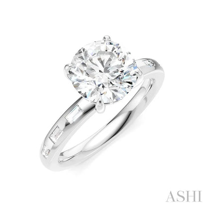 Round Shape Semi-Mount Diamond Engagement Ring