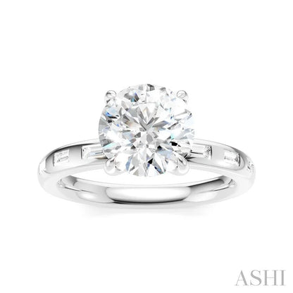 Round Shape Semi-Mount Diamond Engagement Ring