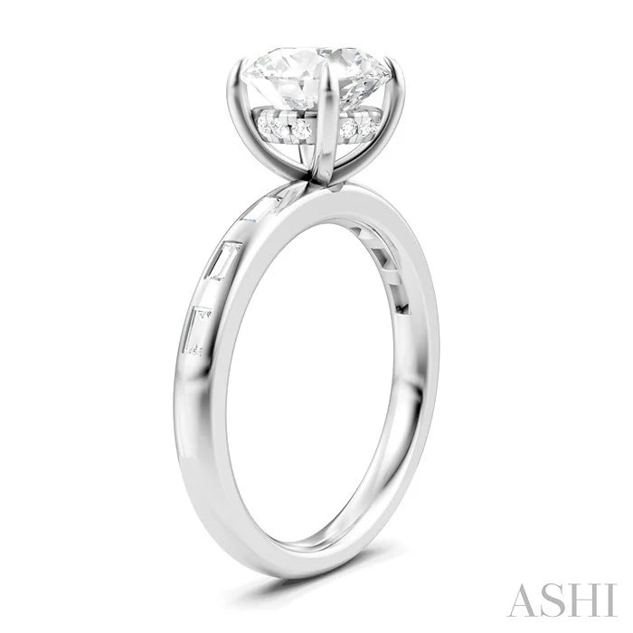 Round Shape Semi-Mount Diamond Engagement Ring