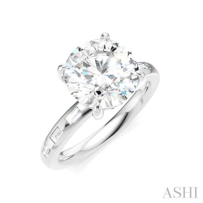 Round Shape Semi-Mount Diamond Engagement Ring