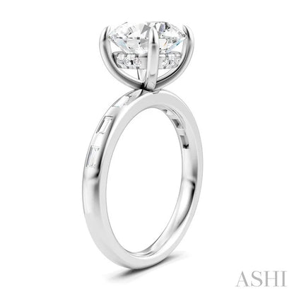 Round Shape Semi-Mount Diamond Engagement Ring