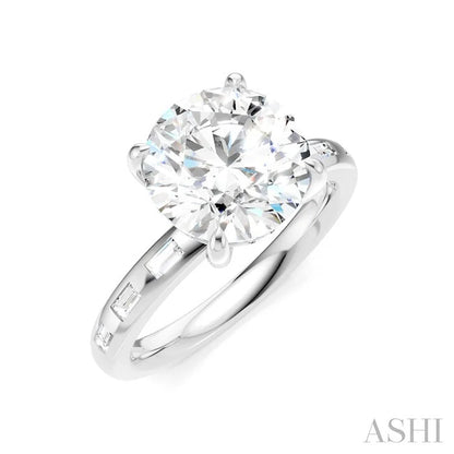 Round Shape Semi-Mount Diamond Engagement Ring
