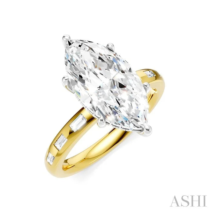 Marquise Shape Semi-Mount Diamond Engagement Ring