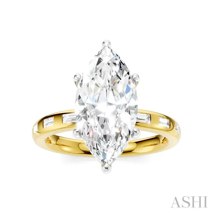 Marquise Shape Semi-Mount Diamond Engagement Ring