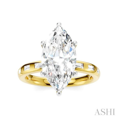 Marquise Shape Semi-Mount Diamond Engagement Ring