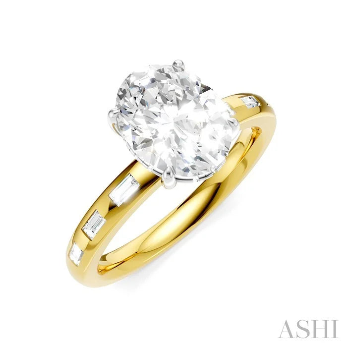 Oval Shape Semi-Mount Diamond Engagement Ring