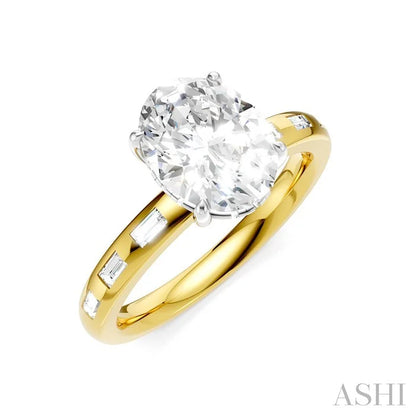 Oval Shape Semi-Mount Diamond Engagement Ring