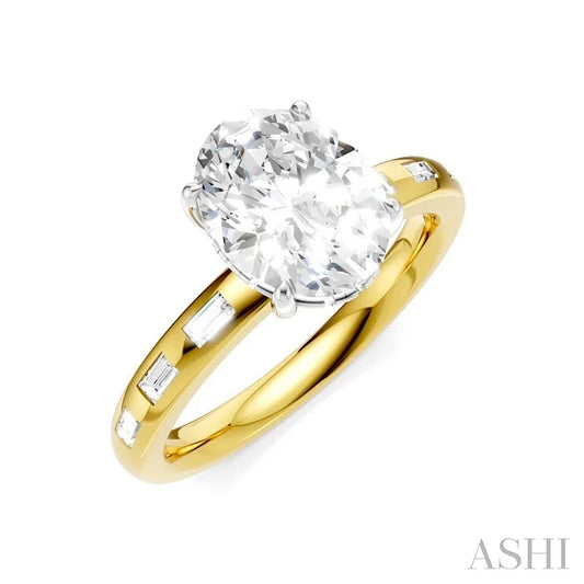 Oval Shape Semi-Mount Diamond Engagement Ring