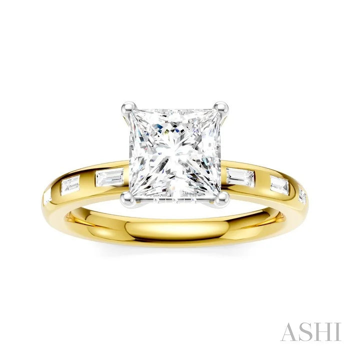 Princess Shape Semi-Mount Diamond Engagement Ring