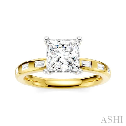 Princess Shape Semi-Mount Diamond Engagement Ring