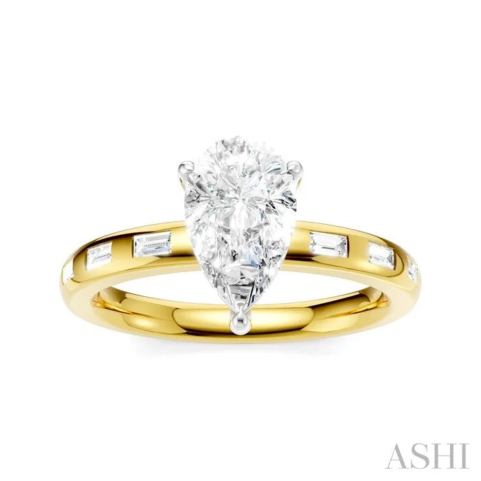 Pear Shape Semi-Mount Diamond Engagement Ring