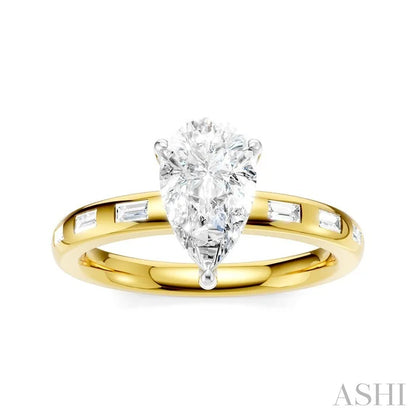Pear Shape Semi-Mount Diamond Engagement Ring