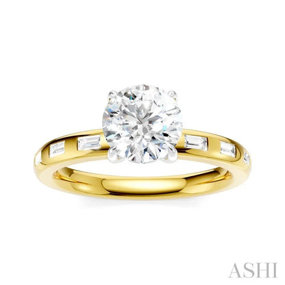 Round Shape Semi-Mount Diamond Engagement Ring