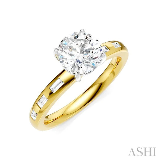 Round Shape Semi-Mount Diamond Engagement Ring
