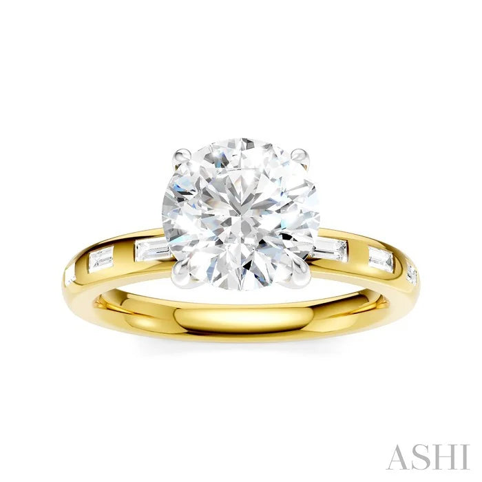 Round Shape Semi-Mount Diamond Engagement Ring