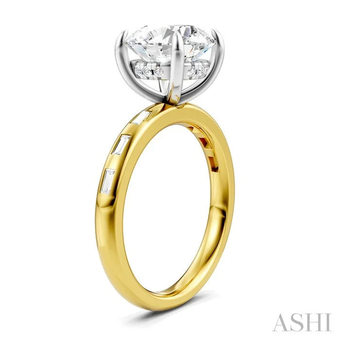 Round Shape Semi-Mount Diamond Engagement Ring