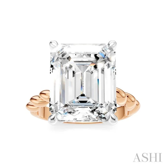 Emerald Shape Semi-Mount Diamond Engagement Ring
