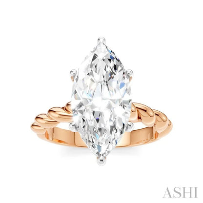Marquise Shape Semi-Mount Diamond Engagement Ring